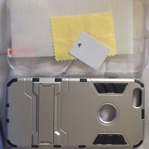 iPhone 6+ case with 3 screen protectors